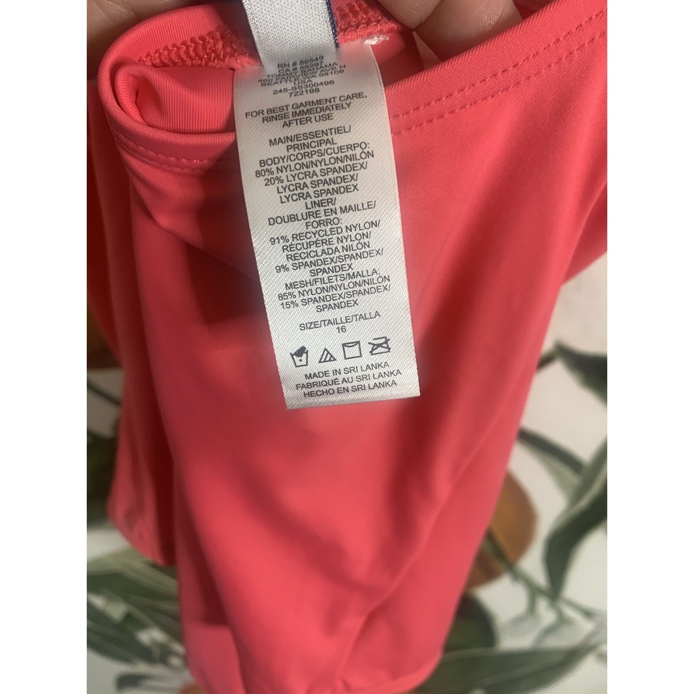 Tommy Bahama Womens Size 16 High Neck Tie Back Coral One Piece Swimsuit NWT - Picture 8 of 8